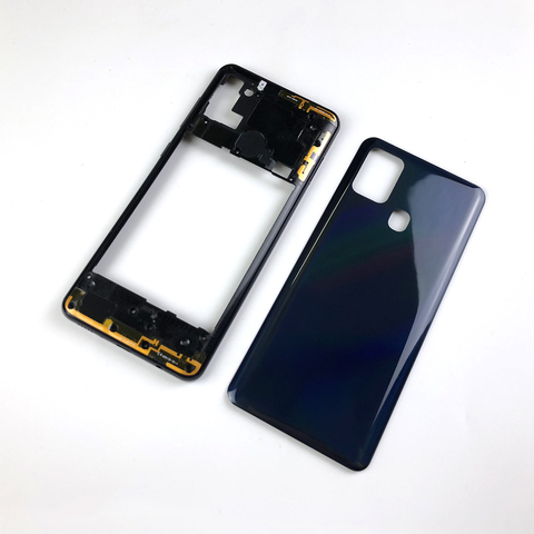 For Samsung Galaxy A21S A217 A217F Housing Middle Frame Plate+Back Cover Battery Rear Door Cover+Adhesive+Logo ► Photo 1/6