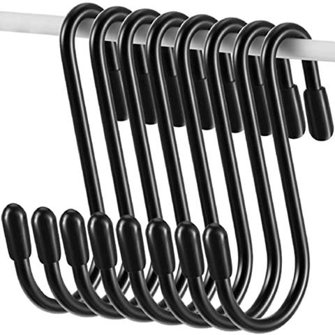 Black S Shaped Hooks Hanging Heavy Duty Hanger For Kitchen Bathroom Bedroom Office Coat Bag Plants Spoon Pan Pot Utensils Hanger ► Photo 1/6