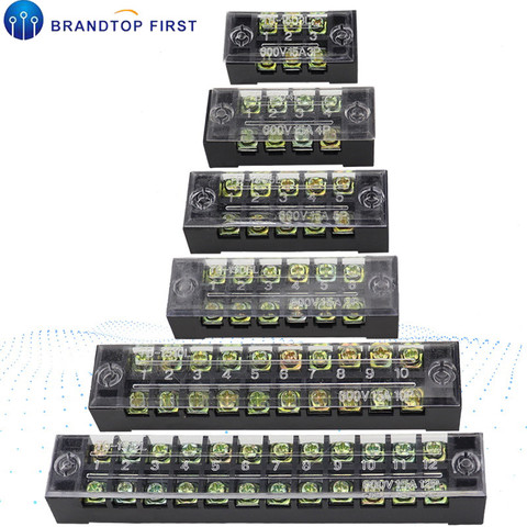 Terminal 600V 15A TB-1503 TB1504 TB1505 TB1506 TB-1510 TB-1512 Wire Barrier Block Terminal Strip ► Photo 1/6