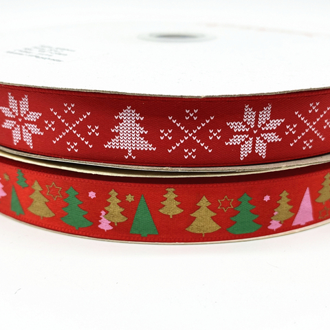 5 yards 15mm Christmas Ribbon Polyester Satin Ribbon for Gift Wrapping Wedding Decoration Hair Bows DIY ► Photo 1/3