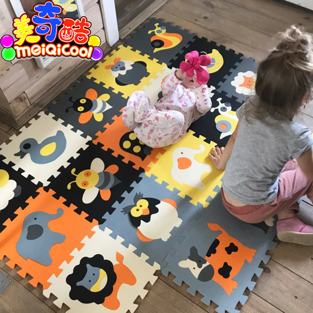 9Pcs Kids Soft Foam EVA Floor Mat Jigsaw Tiles Interlocking Play Babies Puzzle 
