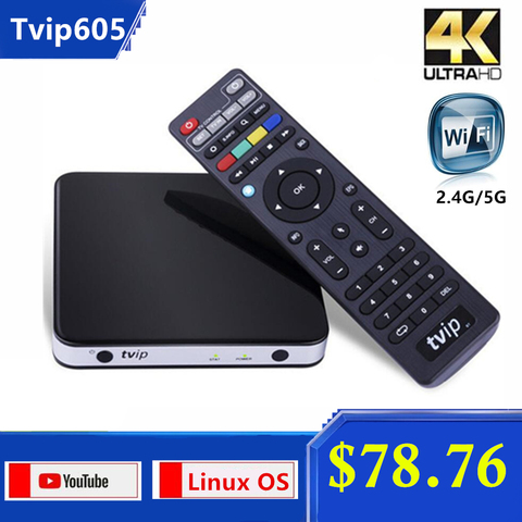 Original TVIP.605 4K Linux TV Box 8G S905X Quad Core TVIP S-Box V.605 HD Youtube 2.4G/5G WIFI Work on Linux iptv TV Box tvip605 ► Photo 1/6