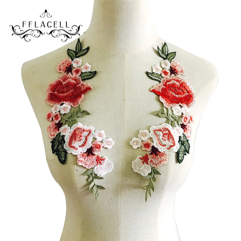 3D Applique Embroidered Floral Blue Rose Craft Patch