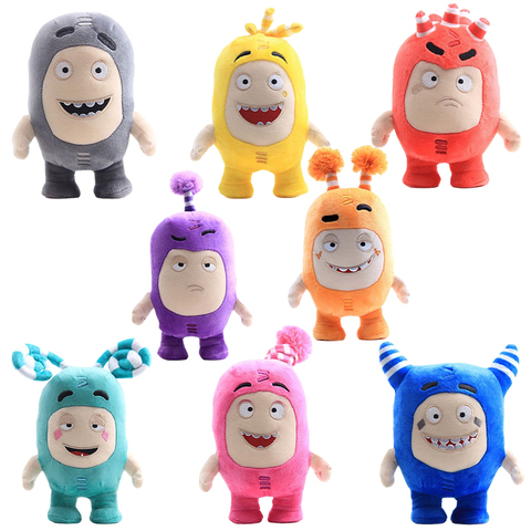 Set of 7 Oddbods Plush Toys Fuse Slick Bubbles Zee Pogo Jeff Newt Doll Kids Gift