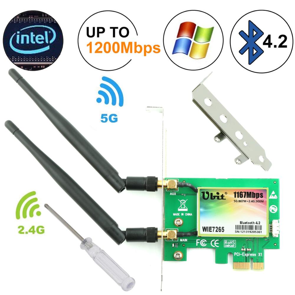 Ubit Bluetooth WiFi Card AC 1200Mbps 7265 Wireless WiFi PCIe Network  Adapter Card 5GHz/ Dual Band PCI Express Network Card - Price history  & Review | AliExpress Seller - Ubit Official Store 