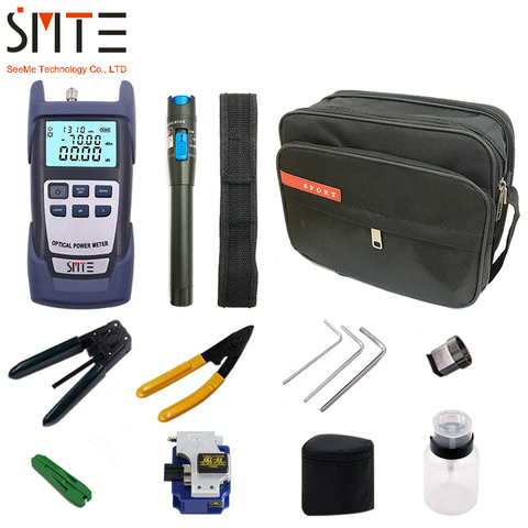 12 PCS/set Fiber Optic FTTH Tool Kit with SKL-8A Fiber Cleaver and Optical Power Meter 5km Visual Fault Locator Wire stripper ► Photo 1/6
