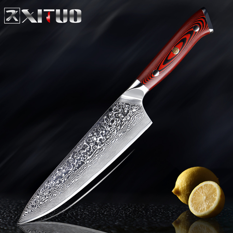 XITUO Damascus Kitchen Chef Knife 8 Inch Professional Japanese Cleaver Slice Utility Knives Exquisite Gift with Knife Cover NEW ► Photo 1/6