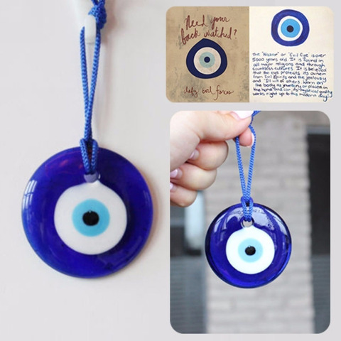 Fashion Lucky Turkish Greek Evil Blue Eye Charm Pendant Gift Blue Lamp work Glass Car Home Amulet Kabbalah Multiple sizes ► Photo 1/6