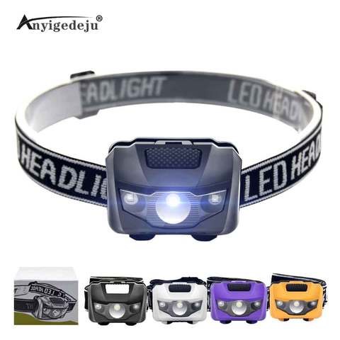 ANYIGE 4 Modes Waterproof Q5 LED Headlamp Red Flash lights Super Bright Headlight Head lamp Top AAA Torch Lanterna with Headband ► Photo 1/6