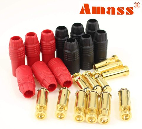 2Pairs 6Pairs Amass AS150 Male Female Anti Spark Connector 7mm Gold Plated Banana Plug Set for Battery ESC and Charge Lead ► Photo 1/6