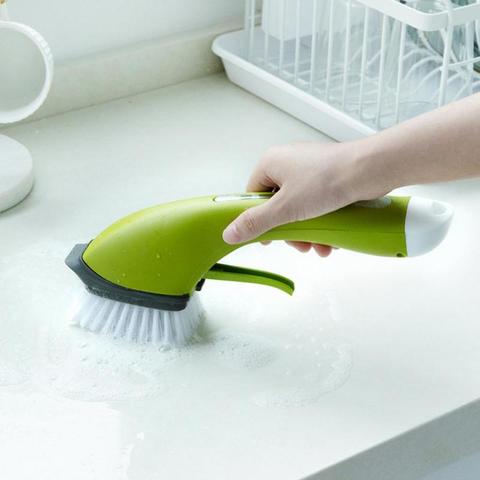 Dropship Automatic Liquid Adding Pan Washing Brush In The Kitchen