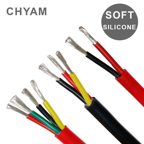 Wire Soft Silicone Cable 0.2mm 0.3mm 0.5mm 0.75mm 1.0mm1.5mm 2 Core 3 Core 4 Core 5 Core 6 Core 8 Core Heat Resistant 180° ► Photo 1/5