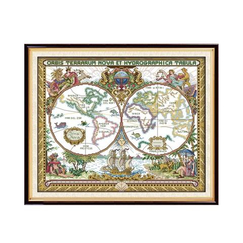 Old world map cross stitch kit  14ct 11ct print canvas hand sew cross-stitching embroidery DIY handmade needlework ► Photo 1/1