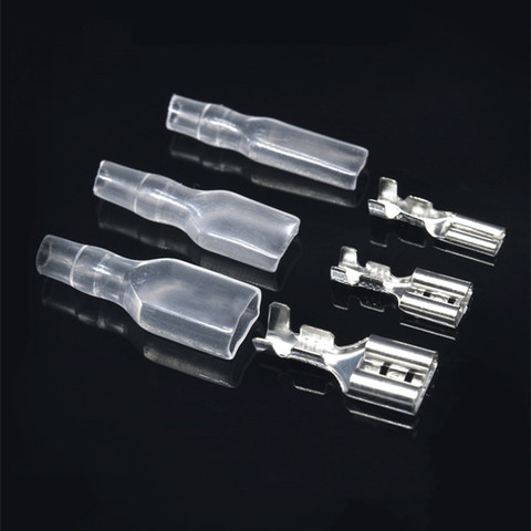 2.8MM 4.8MM 6.3MM with Transparent Sheath Inserted Spring 6.3mm Female Connector Terminal Faston with Insulator for Wire ► Photo 1/6