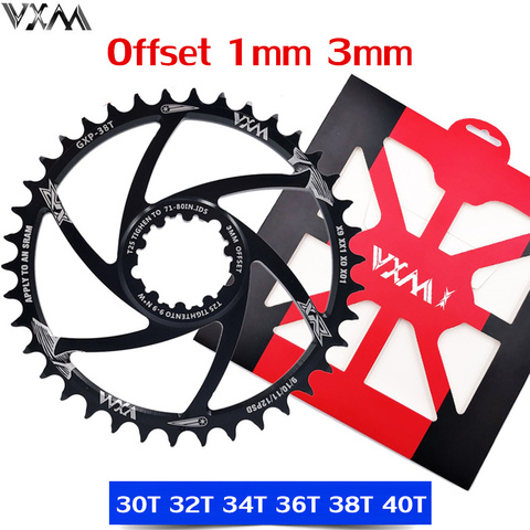 VXM MTB Bike Chainwheel Narrow Wide 30T/32T/34T/36T/38T/40T Chainring for Sram 8/9/10/11/12S NX XX XO GX GXP11 X1 Offset 1MM3MM ► Photo 1/6