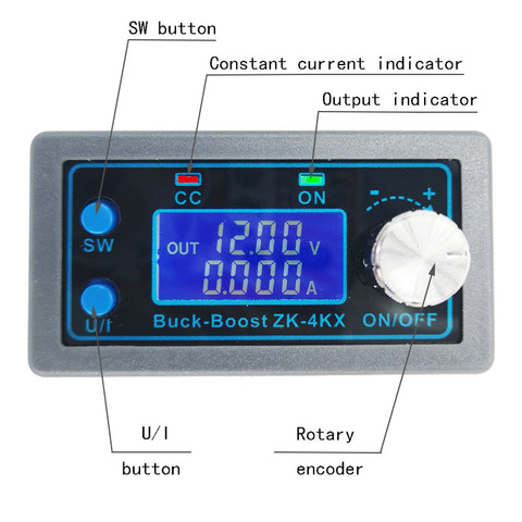 ZK-4KX DC DC Buck Boost Converter CC CV 0.5-30V 4A 5V 6V 12V 24V Power Module Adjustable Regulated laboratory power supply ► Photo 1/6