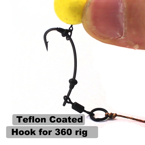 20PCS Carp Fishing Hook Long Shank Barbed Hook Longshank Telflon Coating Hook for 360 Rig Ronnie Rig Micro Barb Coarse Fishing ► Photo 1/6