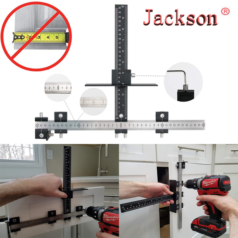 Aluminum alloy Cabinet Hardware Jig Adjustable Punch Locator Tool Drill Guide Template Wood Drilling Dowelling for Installation ► Photo 1/6