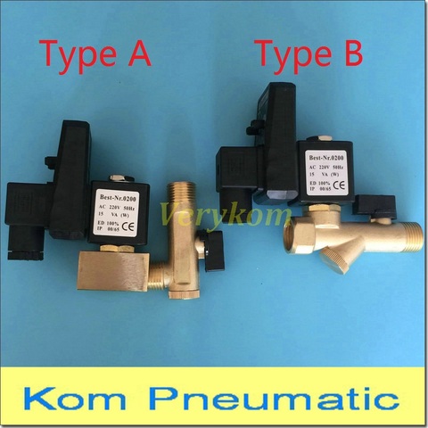 Pneumatic 2 Way 1/2'' Compressor Auto Drain Digital Timer Valve DN15/20/25 Dryer Solenoid Valves DC 24V AC 220V 16Bar ~ 40 Bar ► Photo 1/6