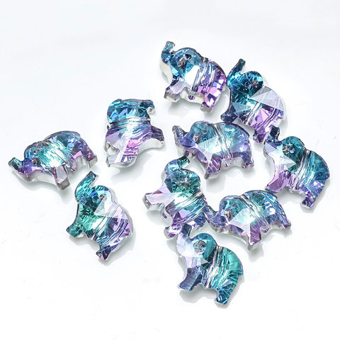 10 PCs 40 Styles Glass AB Rainbow Color Aurora Borealis Charms Pendant For Jewelry Making 14/17/18/20mm Heart Purple & Blue ► Photo 1/6