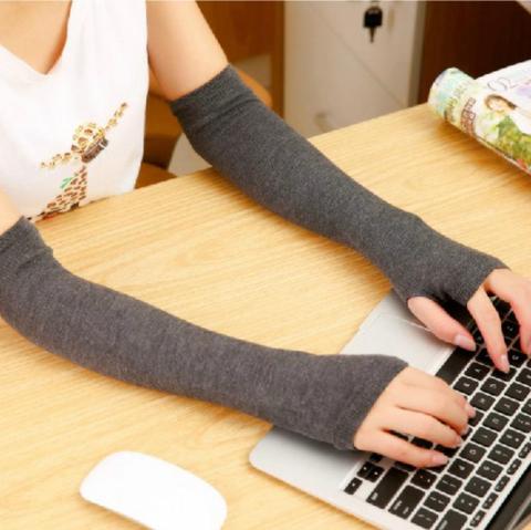 Winter Autumn Wrist Arm Hand Arm Warmers Women Men Knitted Long Fingerless Gloves Sleeve Soft Warm Mitten Elbow Mittens ► Photo 1/6