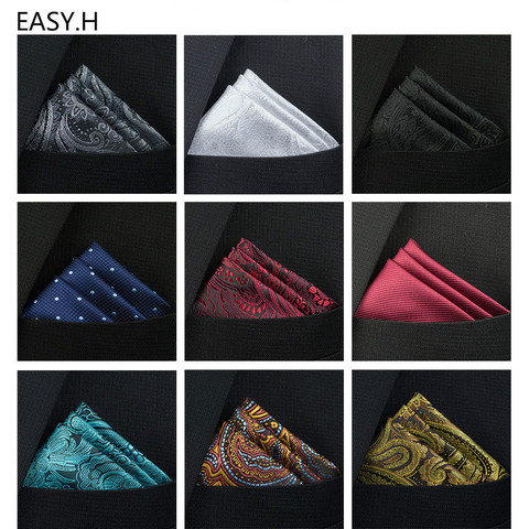 New Pocket Square Handkerchief Accessories Paisley Solid Colors Vintage Business Suit Handkerchief Breast Scarf 25*25cm ► Photo 1/5