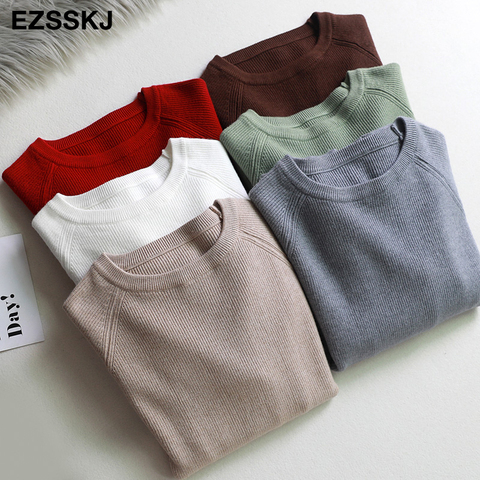 casual basic autumn winter thick Sweater Women long sleeve o-neck Soft Knit sweater Pullovers solid female  Jumper top ► Photo 1/6
