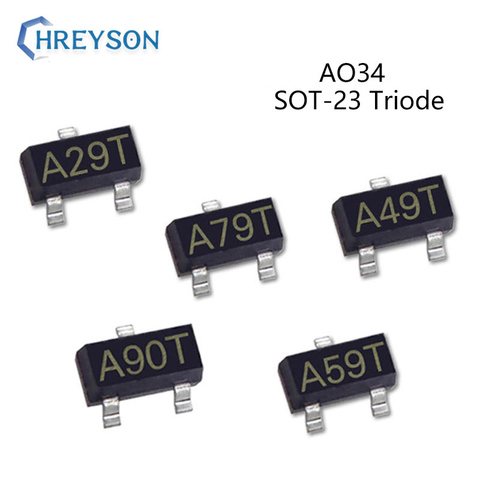 50Pcs SMD P Channel Triode Transistor AO3406 A69T A03407 A79T A03409 A90T A03422 ARKV A03400 A09T A03401 A19T SOT-23 IC A0340 ► Photo 1/6