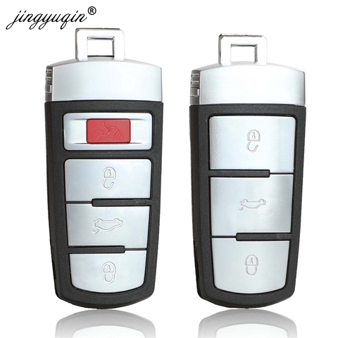 jingyuqin 10pcs/lot Auto Car Smart key Shell Card for VW Magotan Passat CC Keyless Entry Fob Case 3/4 Buttons ► Photo 1/5