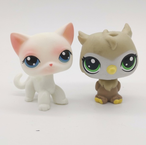 2pcs rare pet shop toy standing short hair cat figure original kitten husky puppy dog littlest animal collection for a gift ► Photo 1/6