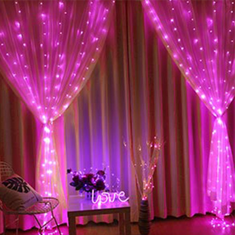 Fullcolor Curtain LED Garland Light string Fairy Lights Copper Wire USB Remote LED Wedding Christmas Dalcony Decoration Lights ► Photo 1/6