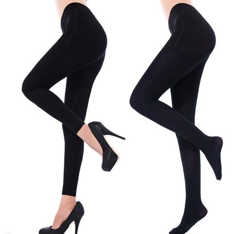 Winter Thicken Stretch Footed Pantyhose/Ninth Pants Skinny Warm Keeper Leggings Sexy Women's Top Thigh High Stockings Black ► Photo 1/6