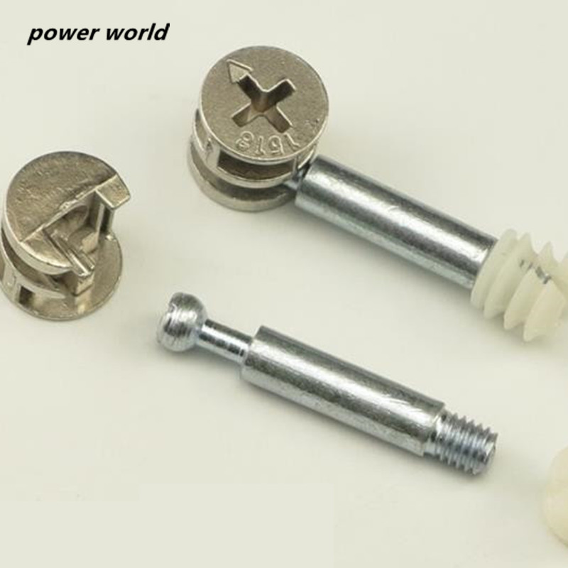 YJZG 10pcs 3 in 1 Cabinet Plate Furniture Hardware Fittings Screw nut Eccentric Wheel Connector Color : 1518 Plastic 