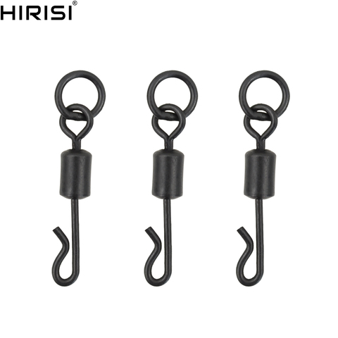 Carp fishing terminal tackle accessories Long body Q-shaped fishing swivel snap with solid ring ► Photo 1/6