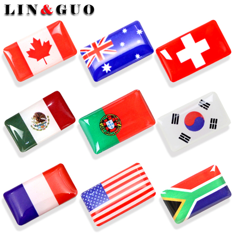 8pcs Steering wheel 3D Epoxy Car Styling Accessories fit for USA France Mexico Portugal Korea Canada national Emblem Car Sticker ► Photo 1/6