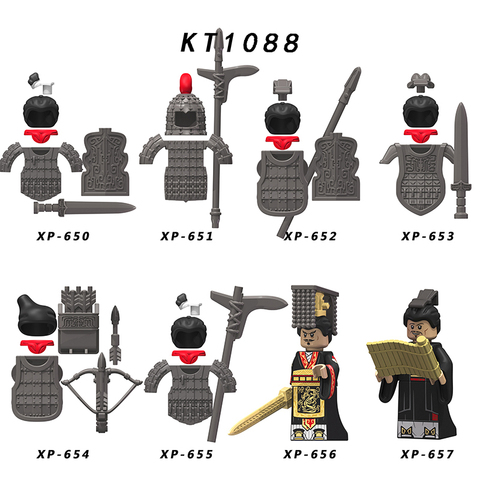 Koruit KT1088 total Qin empire war soldiers Action Figure accessories Helmet armor Building Blocks brick Toys For Children ► Photo 1/6