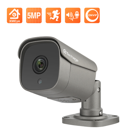 Techage 5MP FULL HD Security POE IP Camera Two Way Audio AI Camera Outdoor Waterproof  Video Surveillance for ONVIF NVR System ► Photo 1/6