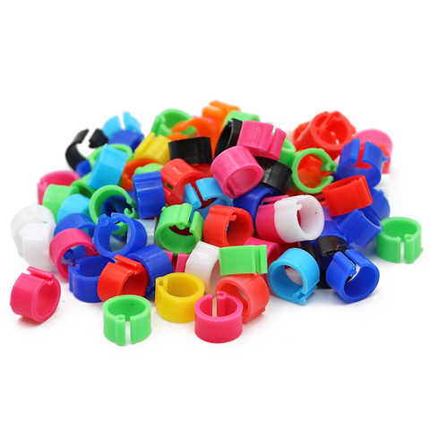 100Pcs Birds Pigeon Feet Rings 10 Colors Inner Diameter 8mm Plastic Dove Clip Ring Pigeon Dove Quail Foot Ring ► Photo 1/6