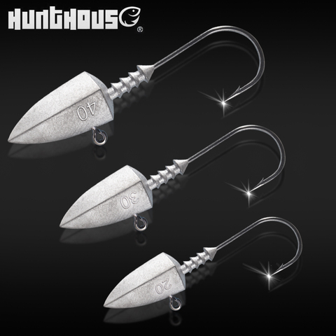 Hunthouse 3pcs/lot fishing jig lead head hook 5g 10g 15g 20g 30g 40g for soft lure saltwater High Quality Fishing Tackle ► Photo 1/6