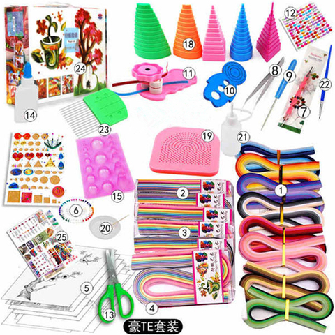 Tool Most Complete Quilling Paper Set Color Paper Craft Drawing Material Package Beginners Tool Board with Box Suitcase ► Photo 1/6