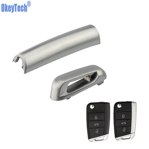 OkeyTech For V W Car Key Shell for Passat B5 Polo Mk4 Mk5 Mk6 Mk7 Octavia Beetle Caddy Tail Metal Matte Not Shinny Accessories ► Photo 1/6