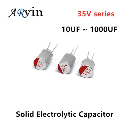 10Pcs DIP Solid Electrolytic Capacitor 35V 10UF 22UF 47UF 68UF 100UF 150UF 220UF 330UF 470UF 560UF 680UF 820UF 1000UF ► Photo 1/3