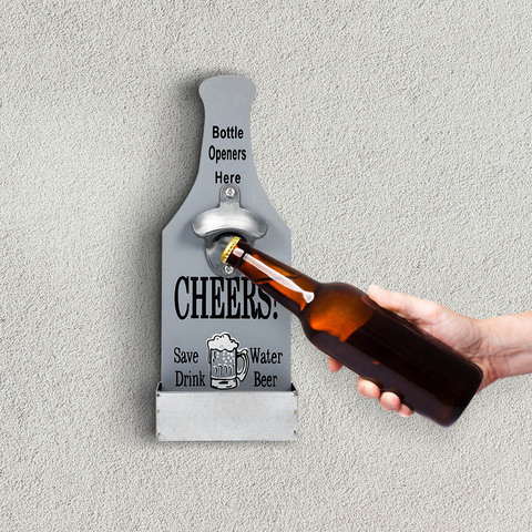 Creative Beer Bottle Opener Wood Wall Mounted Bar Home Restaurant Wall Decoration Wine Kitchen Bottle Can Opener Vintage Style ► Photo 1/6