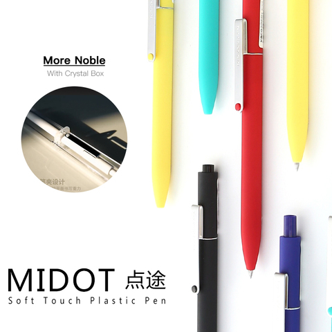 KACO Gel Pen MIDOT Click Gel Ink Pen 6 Colors for Choose 0.5mm Black Ink Metal Clip Neutral Pens School Office Supplies ► Photo 1/6