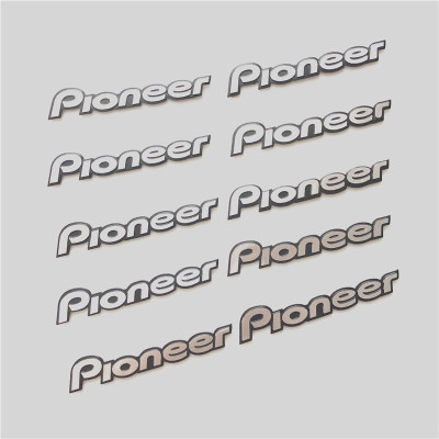 10pcs/lot pioneer Hi-Fi Speaker audio Speaker 3D Aluminum Badge Emblem stereo sticker 55x10mm ► Photo 1/4