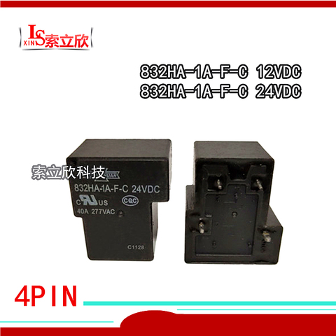 10PCS/LOT  NEW Relay 832HA-1A-F-C-12VDC  832HA-1A-F-C-24VDC   832HA-1A-F-C 12V  832HA 1A F C 12VDC DC12V 4PIN 40A 12V 24V ► Photo 1/1