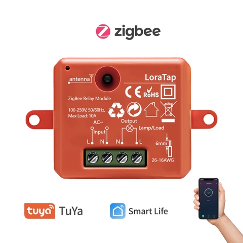 Tuya ZigBee 3.0 Smart Life Breaker Relay Module Wireless Remote Control, Work with Echo Alexa Google Home Voice Assistant DIY ► Photo 1/6