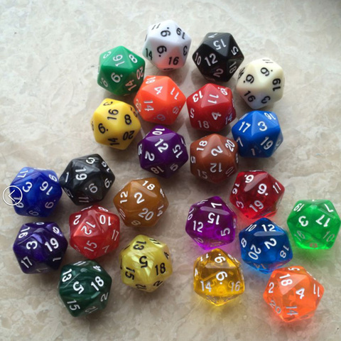 10 PCS Transparent Multicolor Dice Random Colors 20 Sided Dice Funny Puzzle Game Send Children ► Photo 1/5