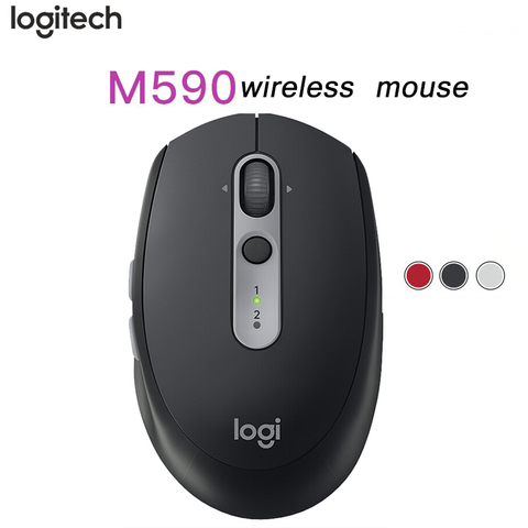 Logitech M590 multi-device mute wireless mouse home office Youlian 1000 DPI Bluetooth mouse For PC Desktop Laptop ► Photo 1/5