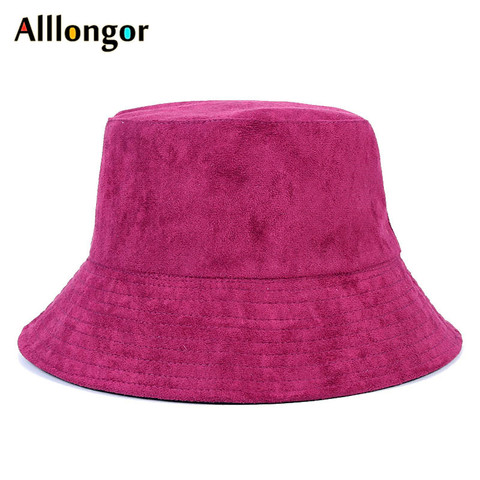 New 2022 Winter Warm gorro pescador chapeau Fuzzy korean Bucket Hat Women fisherman Cap fishing hats Female Black Red Yellow ► Photo 1/6